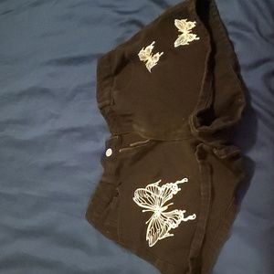 Black Shein Shorts w/ butterflies